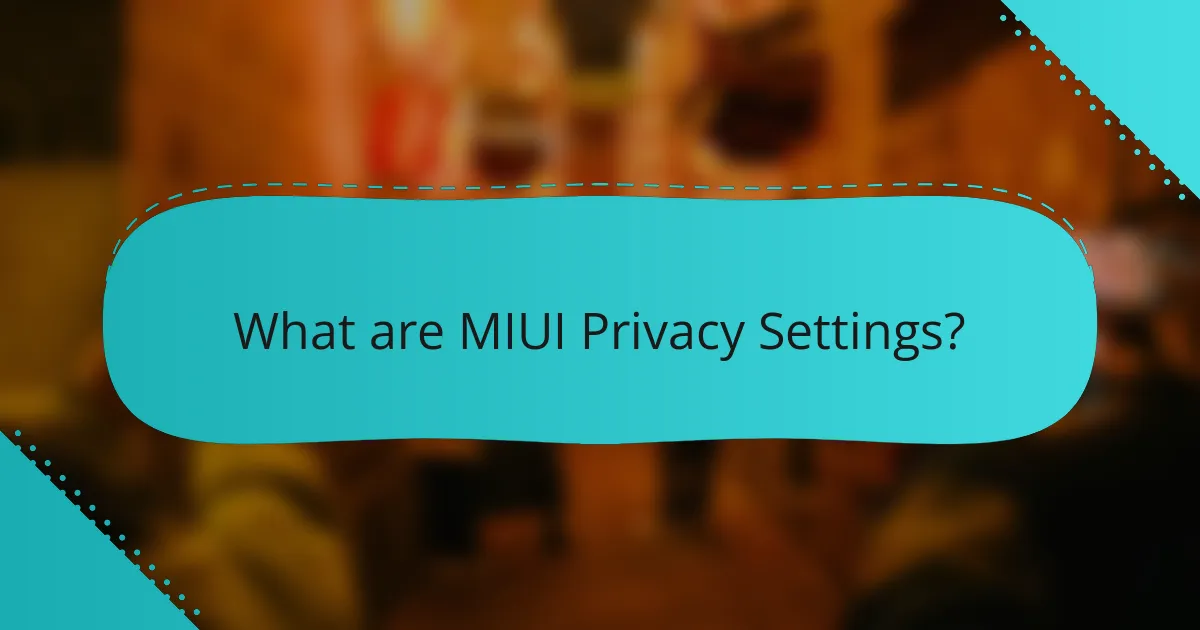 What are MIUI Privacy Settings?